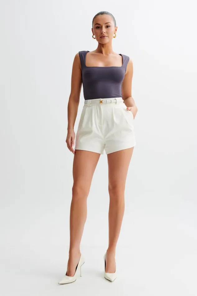 Women Meshki Tops Linley Recycled Nylon Long Line Top 8211 Charcoal