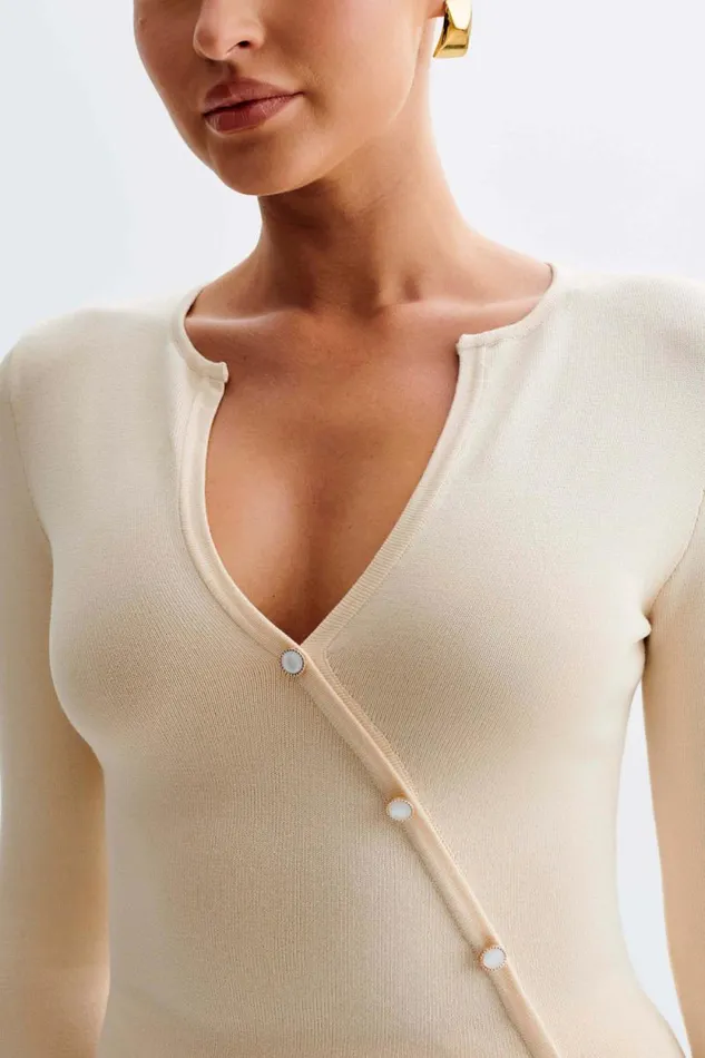 Women Meshki Tops Maisie Asymmetrical Knit Top 8211 Cream