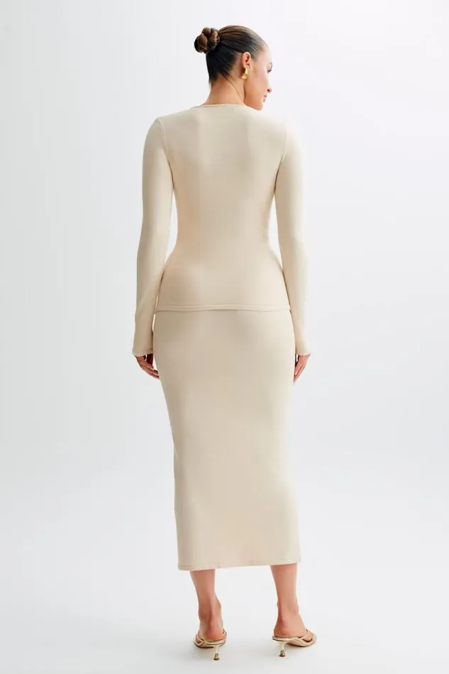 Women Meshki Tops Maisie Asymmetrical Knit Top 8211 Cream