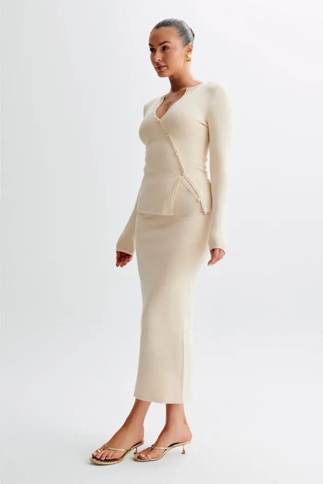 Women Meshki Tops Maisie Asymmetrical Knit Top 8211 Cream