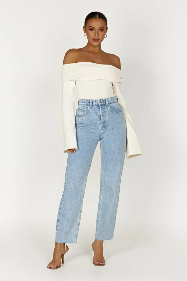 Women Meshki Tops Marlisa Off Shoulder Twist Top 8211 Ivory