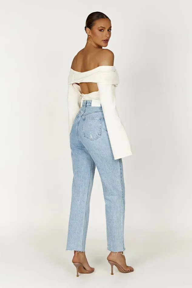 Women Meshki Tops Marlisa Off Shoulder Twist Top 8211 Ivory