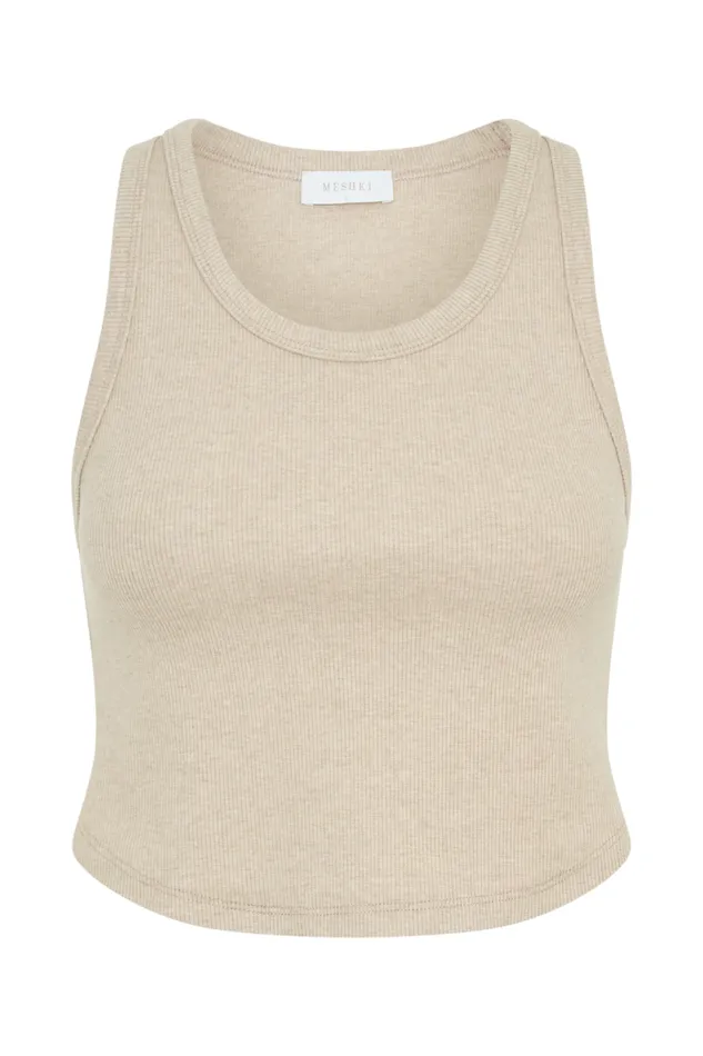Women Meshki Tops Morgana Ribbed Tank Top 8211 Neutral Marle