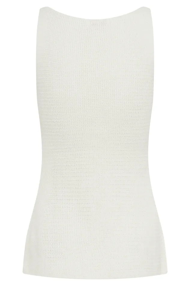 Women Meshki Tops Ridley Knit Tank Top With Split 8211 Ivory