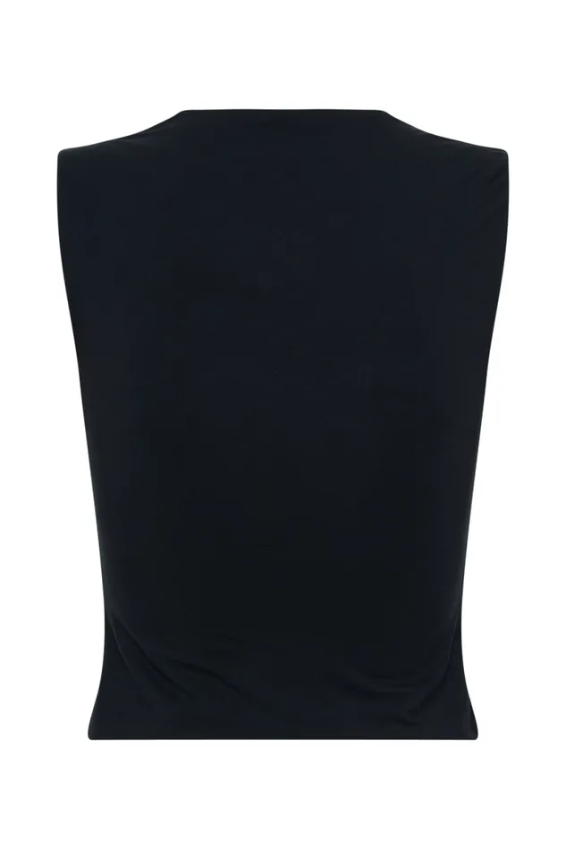 Women Meshki Tops Tatianna Lace Trim Modal Top 8211 Black