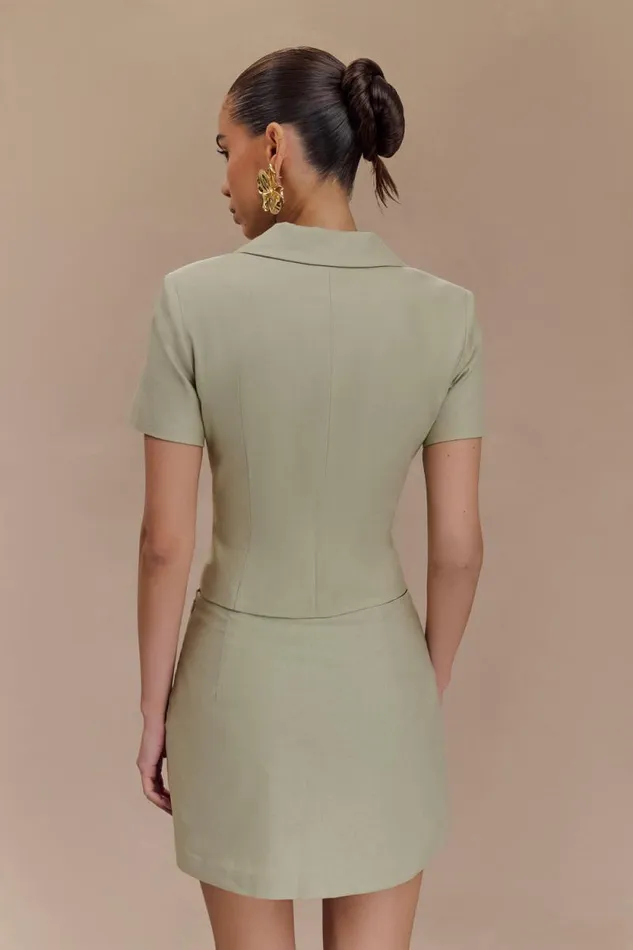 Women Meshki Two Piece Sets Ciara Linen Jacket 8211 Basil