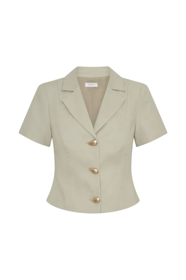 Women Meshki Two Piece Sets Ciara Linen Jacket 8211 Basil