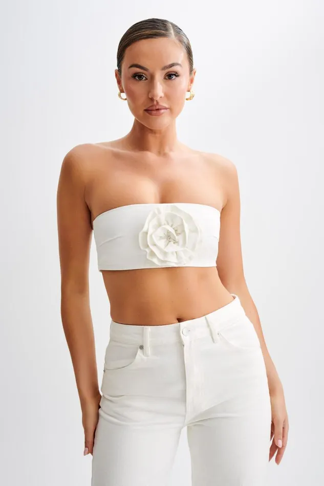 Women Meshki Two Piece Sets Samantha Rose Denim Bandeau 8211 White