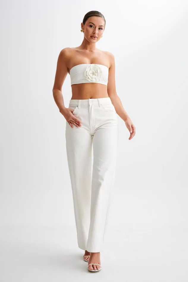 Women Meshki Two Piece Sets Samantha Rose Denim Bandeau 8211 White
