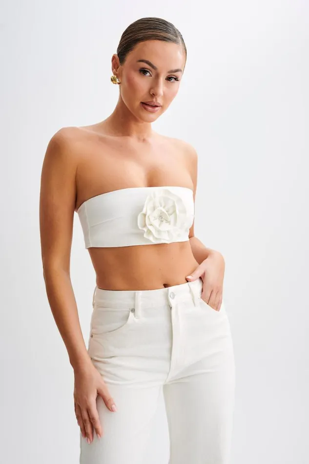 Women Meshki Two Piece Sets Samantha Rose Denim Bandeau 8211 White