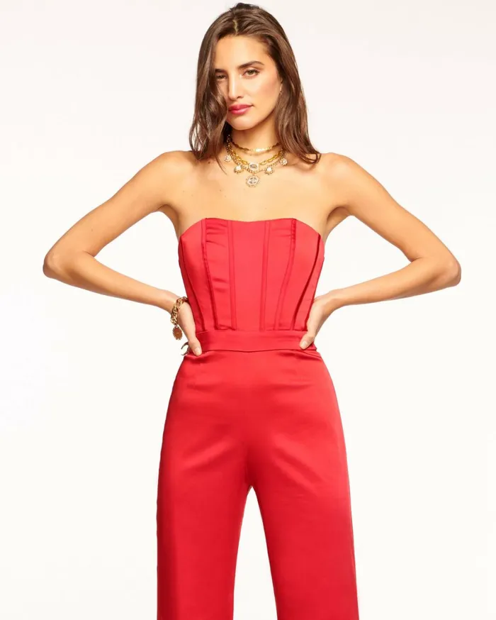 Women Mira Strapless Jumpsuit Soiree Red Ramy Brook Dresses Women Mira Strapless Jumpsuit Soiree Red Ramy Brook Dresses