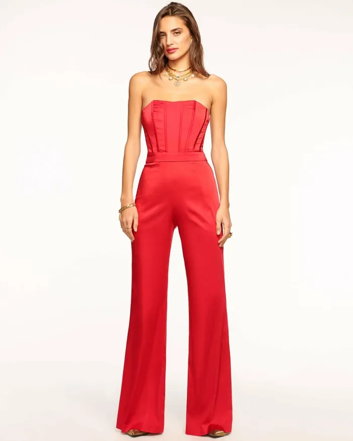 Women Mira Strapless Jumpsuit Soiree Red Ramy Brook Dresses Women Mira Strapless Jumpsuit Soiree Red Ramy Brook Dresses