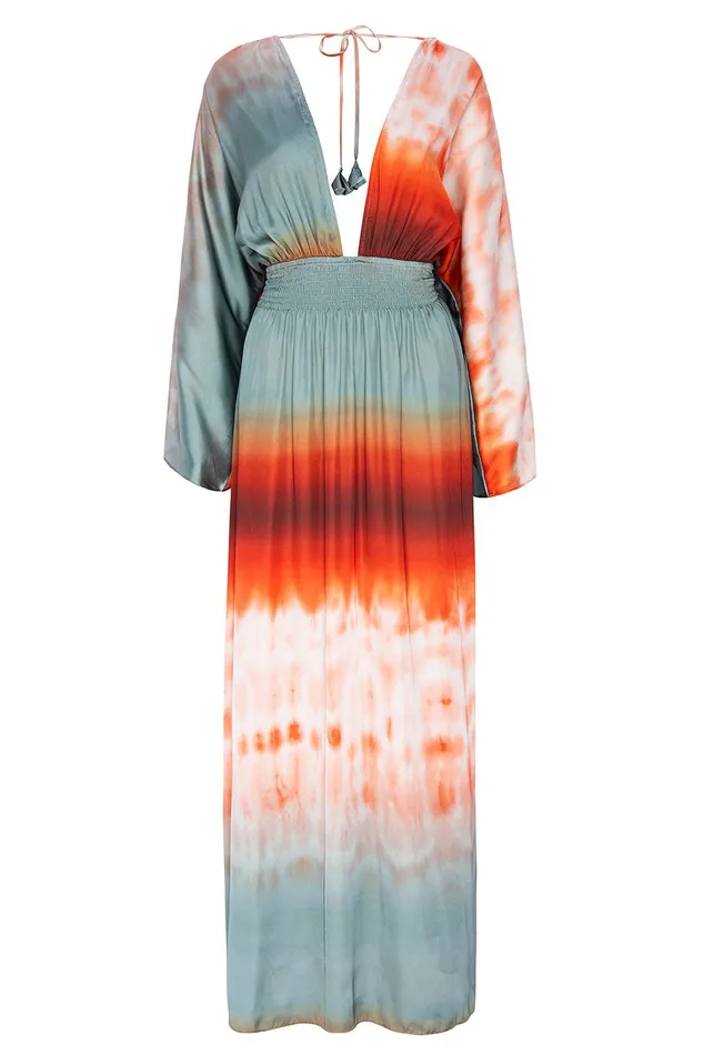 Women MISA Los Angeles Dresses BARDOT DRESS Carnelian Ombre