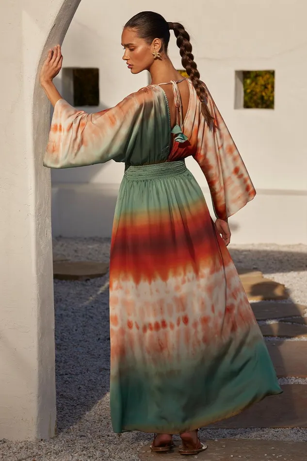 Women MISA Los Angeles Dresses BARDOT DRESS Carnelian Ombre