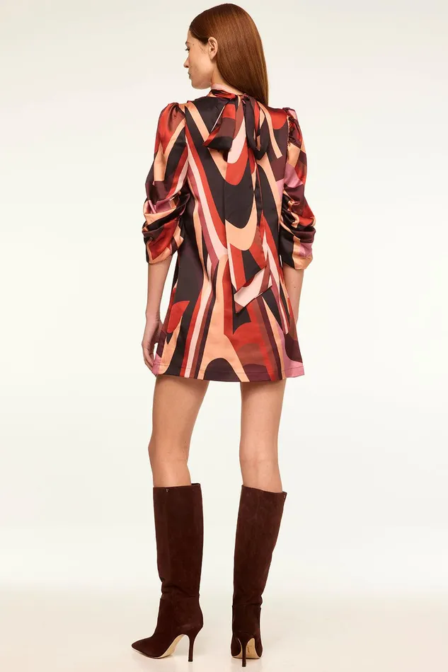 Women MISA Los Angeles Dresses KELLY DRESS Canyon Stripe Satin