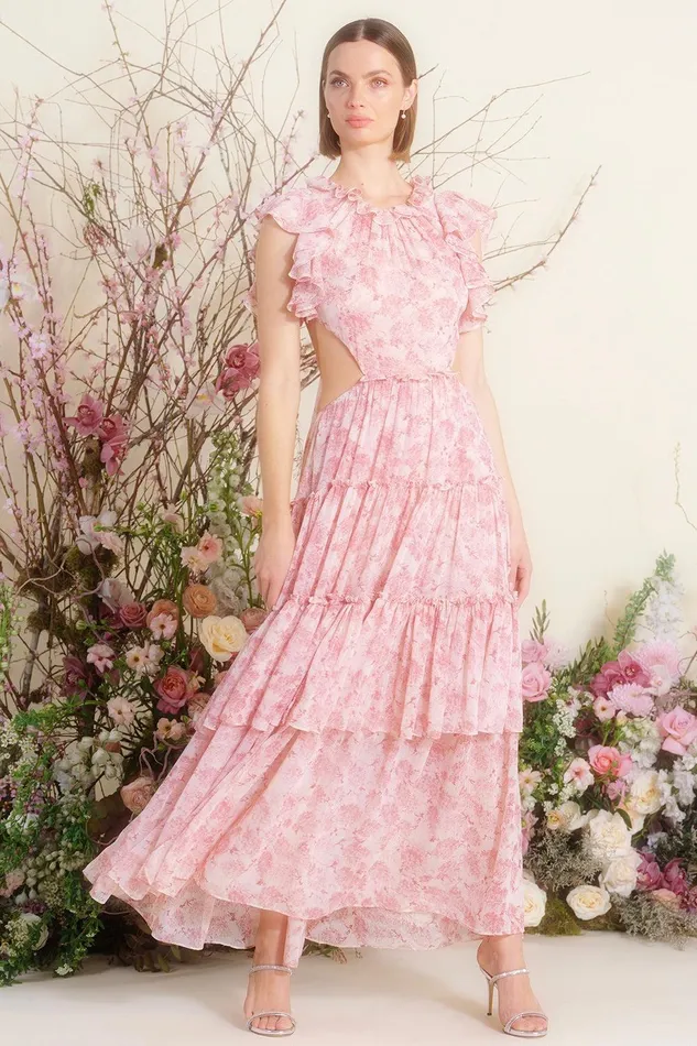 Women MISA Los Angeles Dresses LANA DRESS Pink Verdana