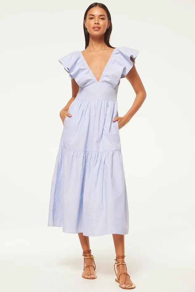 Women MISA Los Angeles Dresses LEONORA DRESS Cotton Trapunto