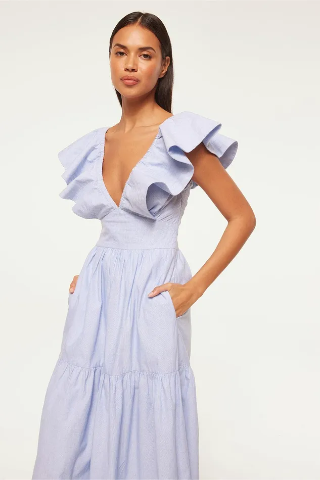 Women MISA Los Angeles Dresses LEONORA DRESS Cotton Trapunto