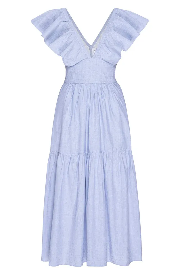Women MISA Los Angeles Dresses LEONORA DRESS Cotton Trapunto