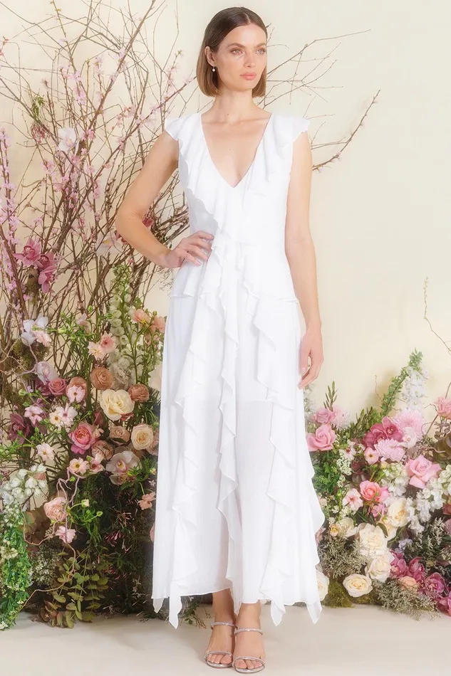 Women MISA Los Angeles Exclusives CLAUDITA DRESS White