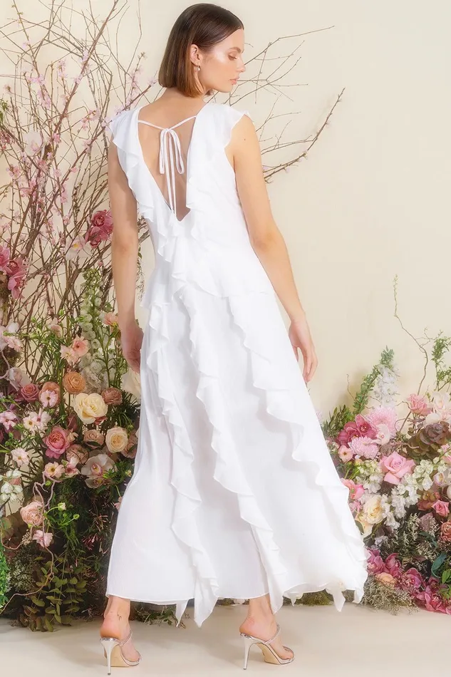 Women MISA Los Angeles Exclusives CLAUDITA DRESS White