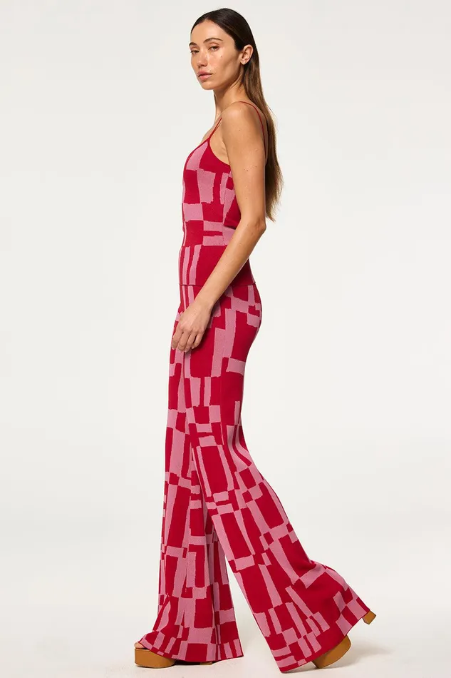 Women MISA Los Angeles Knits KOA PANT Pink and Red