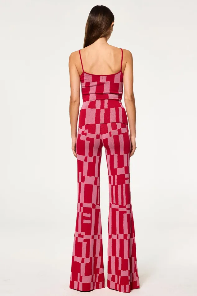 Women MISA Los Angeles Knits KOA PANT Pink and Red