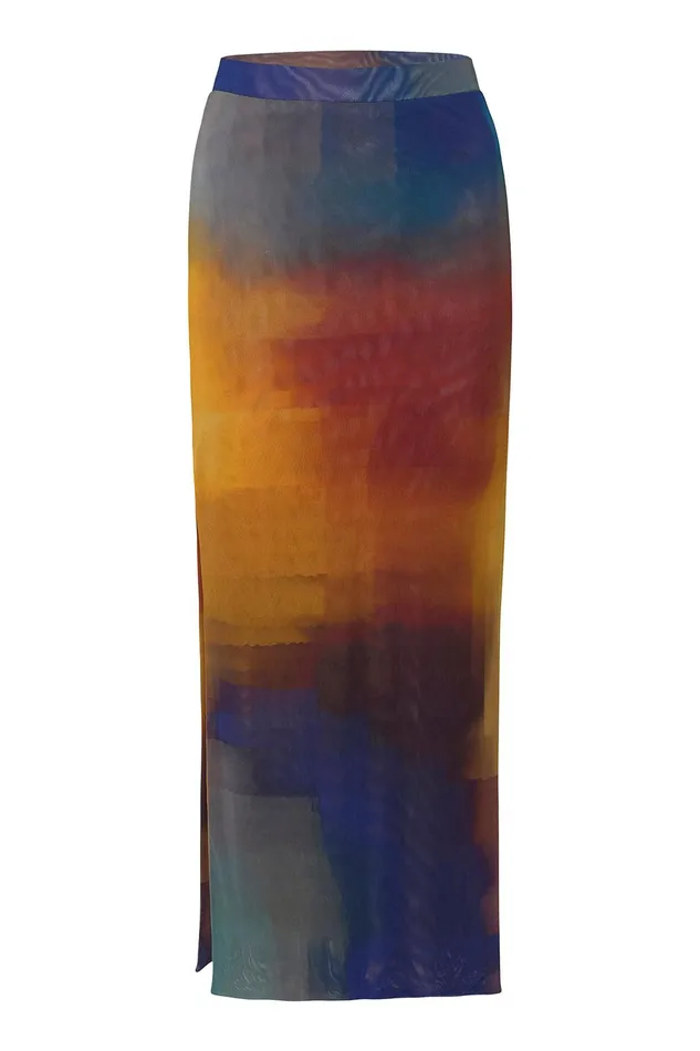 Women MISA Los Angeles Matching Sets AISHA SKIRT Digital Ombre