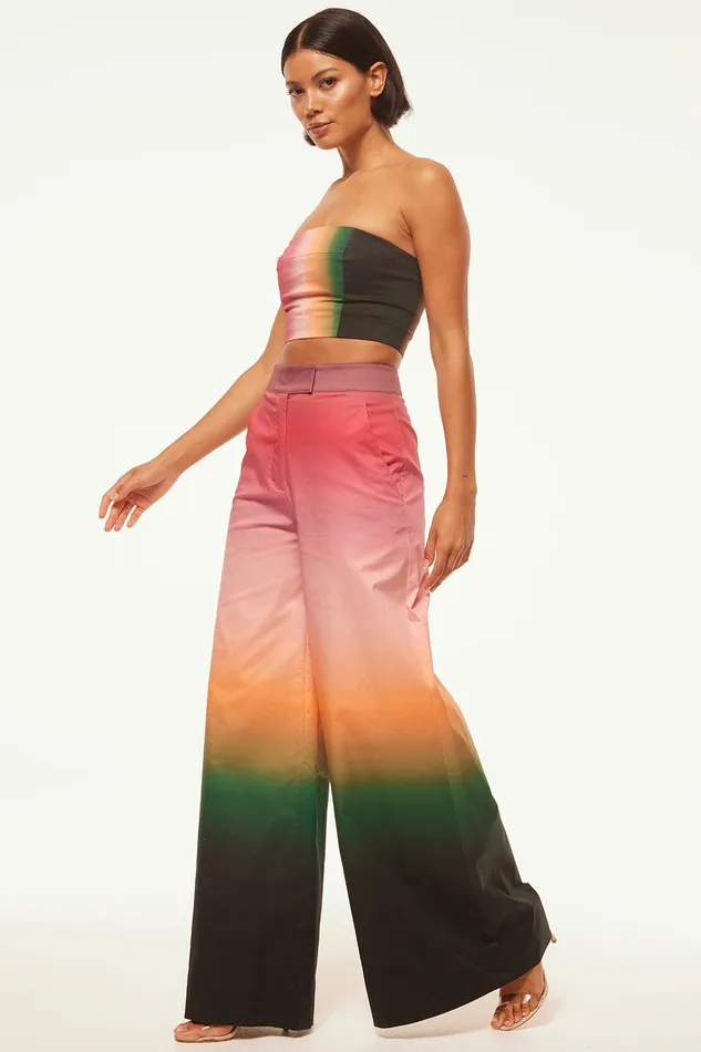 Women MISA Los Angeles Matching Sets CANDY BANDEAU Cali Ombre Cotton