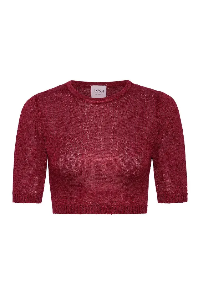 Women MISA Los Angeles Matching Sets DARYA TOP Lipstick Red