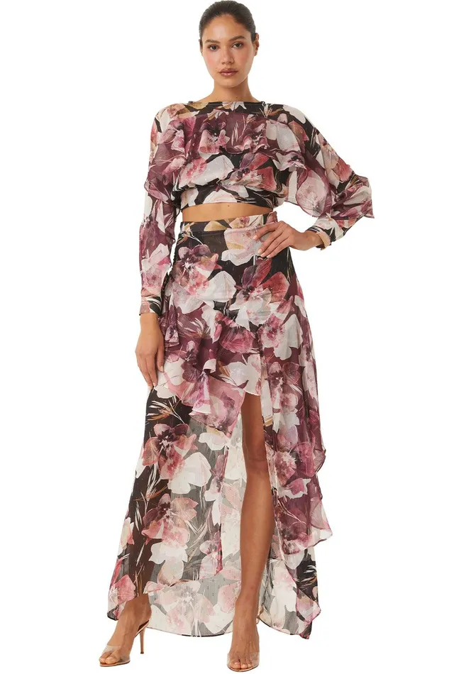 Women MISA Los Angeles Matching Sets FRANCA SKIRT Flora Tropical Mix