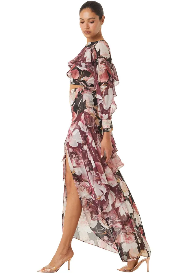 Women MISA Los Angeles Matching Sets FRANCA SKIRT Flora Tropical Mix