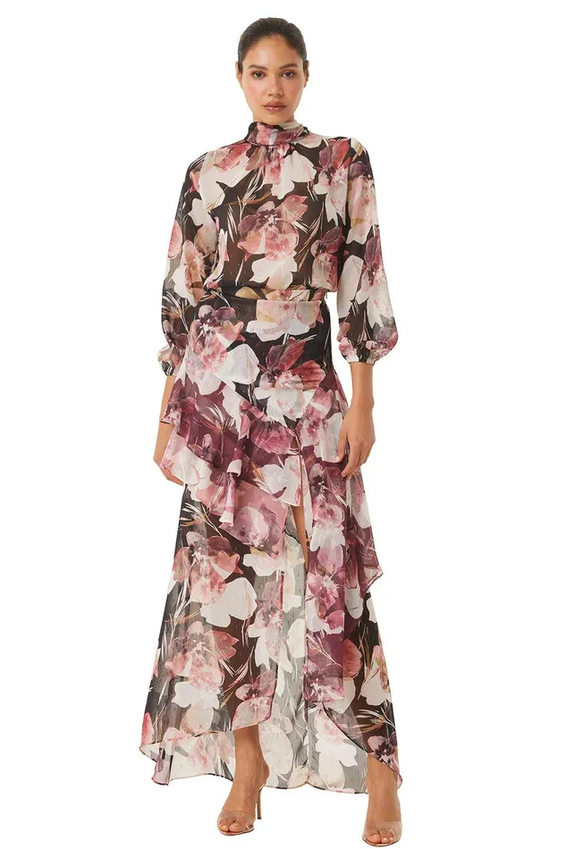 Women MISA Los Angeles Matching Sets FRANCA SKIRT Flora Tropical Mix