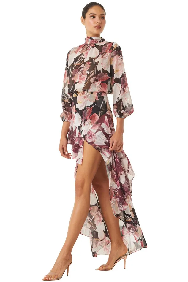 Women MISA Los Angeles Matching Sets FRANCA SKIRT Flora Tropical Mix