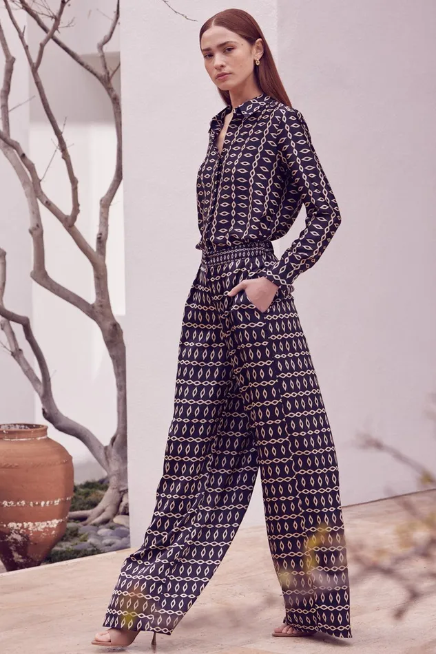 Women MISA Los Angeles Matching Sets LEMOR PANT Go West Geo Mix