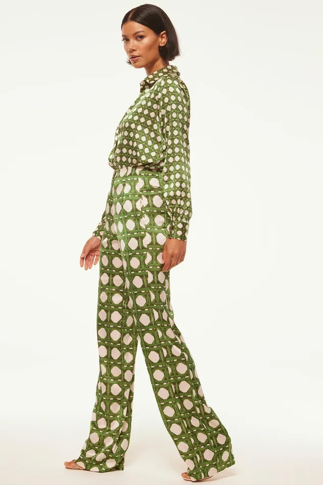 Women MISA Los Angeles Matching Sets RITA PANT Rattan Tile