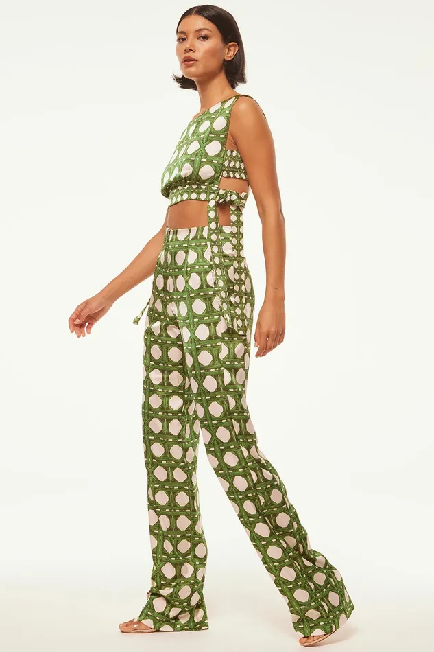 Women MISA Los Angeles Matching Sets RITA PANT Rattan Tile
