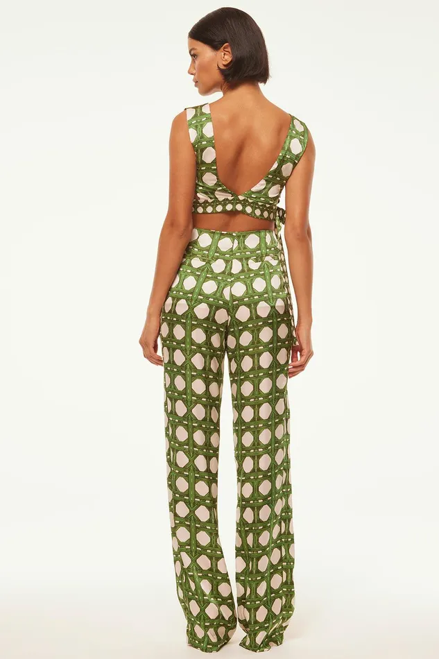 Women MISA Los Angeles Matching Sets RITA PANT Rattan Tile