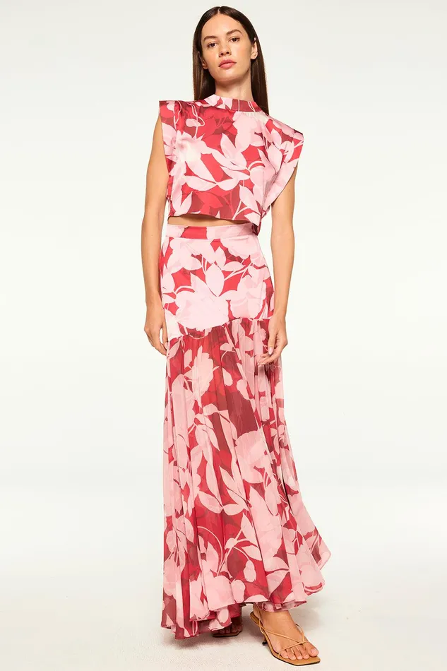 Women MISA Los Angeles Matching Sets YARA SKIRT Flora Rosada Mix