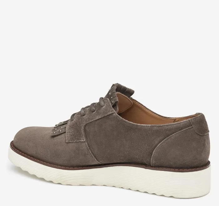 Women Mitzi Kiltie Oxford Dark Gray Suede JohnstonandMurphy Mules and Loafers Women Mitzi Kiltie Oxford Dark Gray Suede JohnstonandMurphy Mules and Loafers