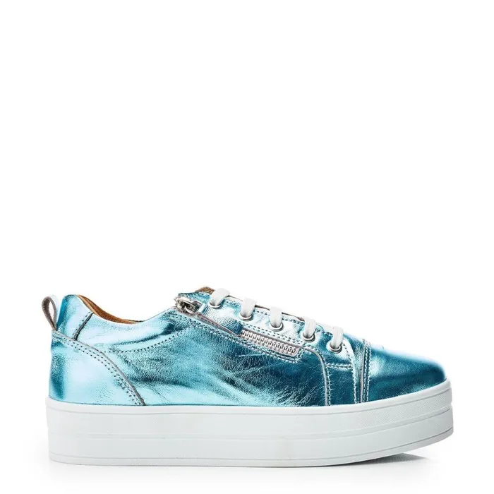 Women Moda In Pelle Chunky Trainers Bsoleful BMista Turquoise Leather