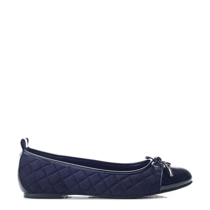 Women Moda In Pelle Flat And Ballerina Shoes Ferme Navy Alcantara