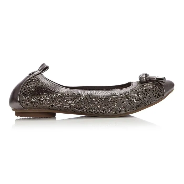 Women Moda In Pelle Flat And Ballerina Shoes Zipster Burgundy Leather