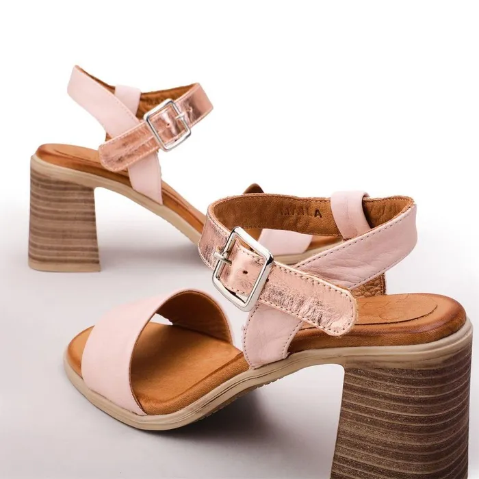 Women Moda In Pelle Heeled Sandals Maila Cameo Leather