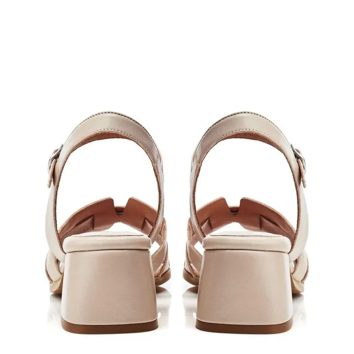 Women Moda In Pelle Heeled Sandals Mariie Off White Leather