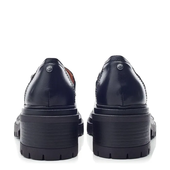 Women Moda In Pelle Mid Heel Shoes Eleanore Black Leather