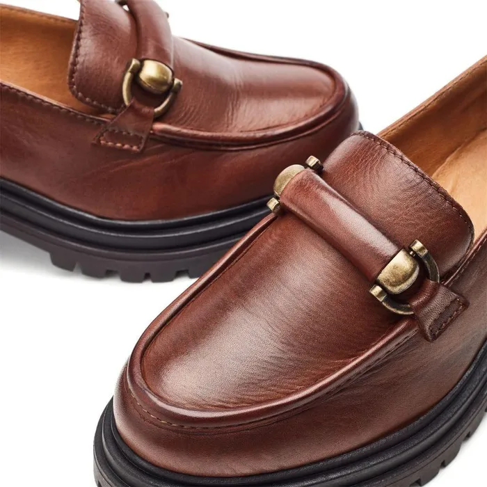 Women Moda In Pelle Mid Heel Shoes Eleanore Tan Leather