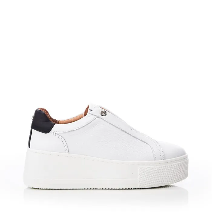 Women Moda In Pelle SlipOn Trainers Auben White Leather