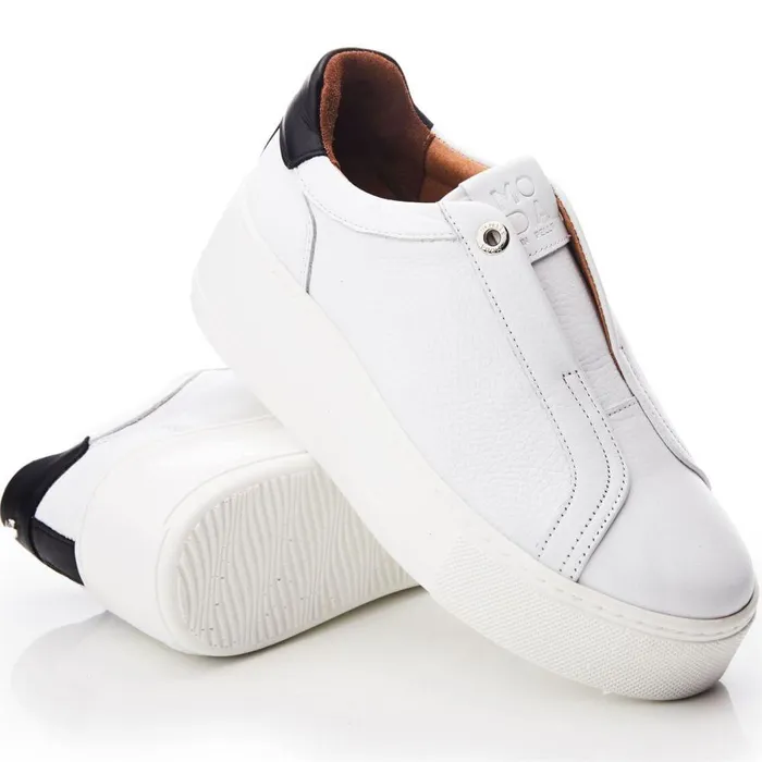 Women Moda In Pelle SlipOn Trainers Auben White Leather