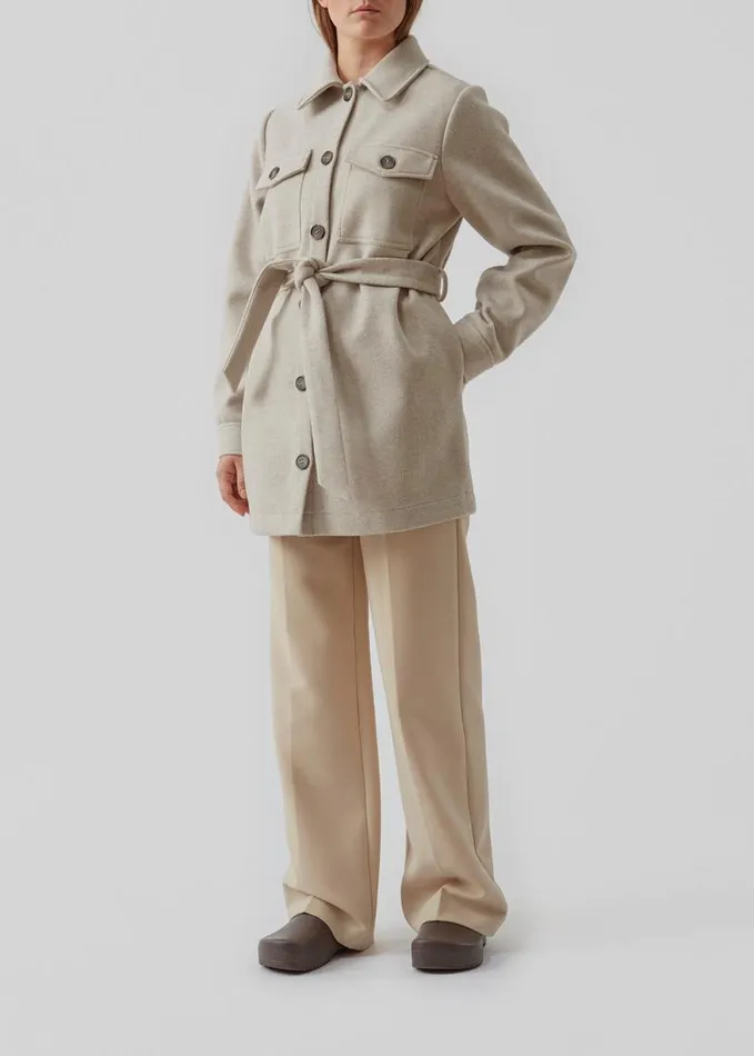 Women Modstrm Coats and Jackets OliviaMD Coatigan Beige Melange